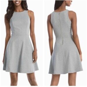 White House Black Market Skater Dress Gray Pockets Fit And Flare Sleeveless
